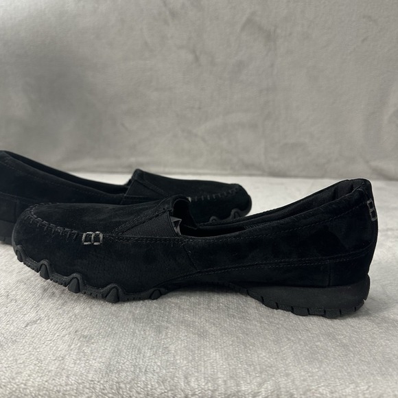 Skechers Leather Loafers Shoes Women's 9.5 Black Wayfarer Relaxed Fit Low 44727 - Picture 5 of 9